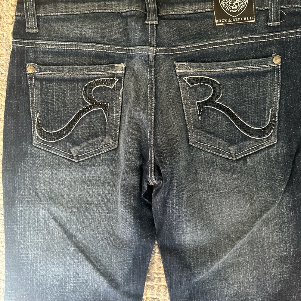 Rock & Republic Blue Jeans 30 X 32 Bootcut Kiedis 98% Cotton 2% Elastin NWT $240
